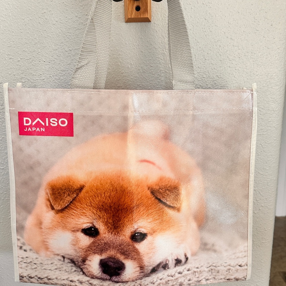Daiso Japan Shiba Inu Puppy Reusable Tote Bag